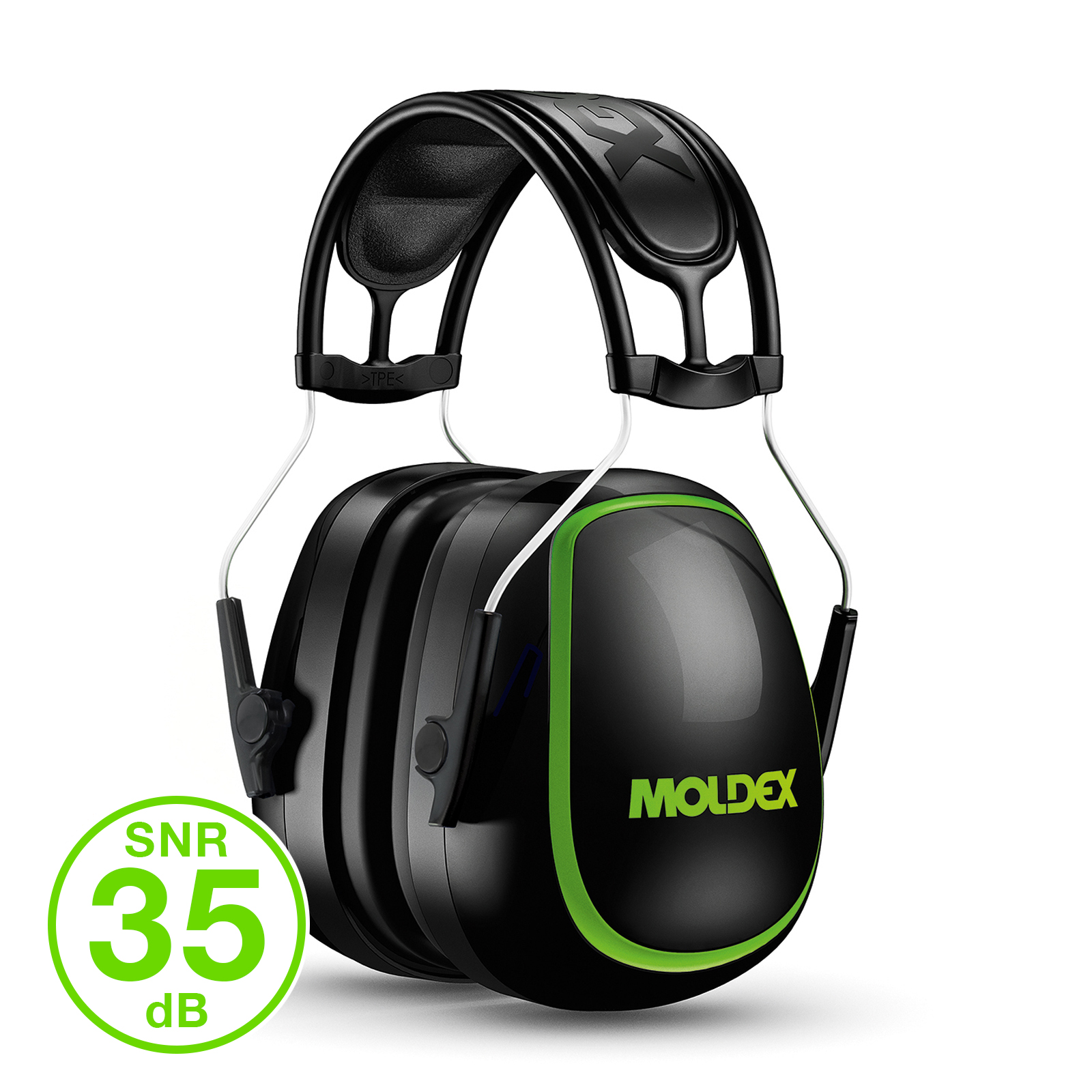 Moldex M6 Earmuffs – 35 dB SNR Hearing Protection, H40/M33/L25
